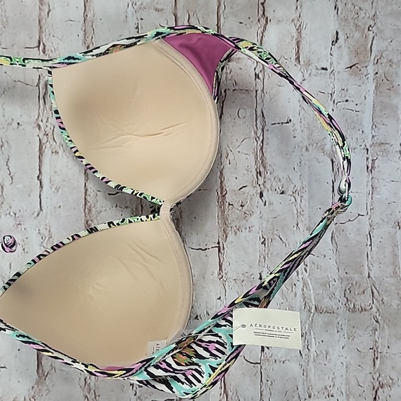 Aeropostale bikini top muti color print size large new nwt - Picture 5 of 6